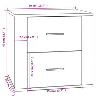 Produktbild för Sängbord vit högglans 40x35x47 cm