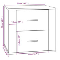 Produktbild för Sängbord Rökfärgad ek 50x39x47 cm