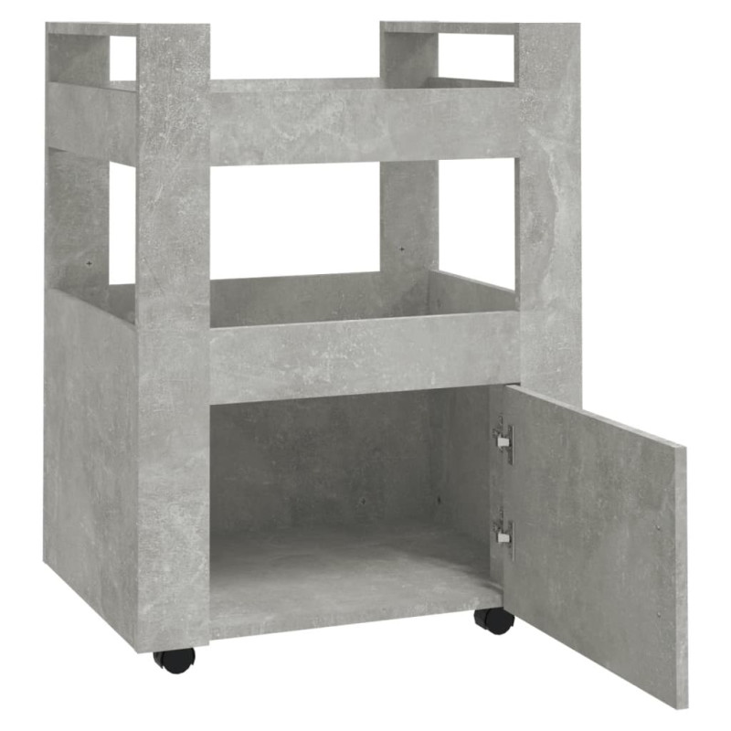 Produktbild för Köksvagn betonggrå 60x45x80 cm konstruerat trä
