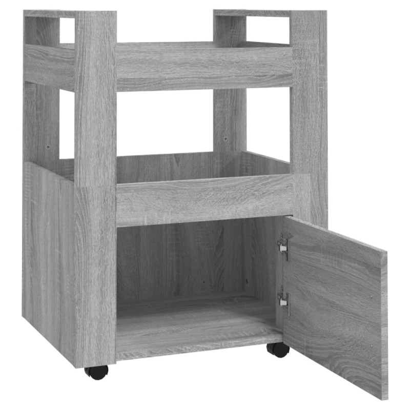 Produktbild för Köksvagn grå sonoma 60x45x80 cm konstruerat trä