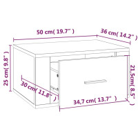 Miniatyr av produktbild för Väggmonterat sängbord betonggrå 50x36x25 cm