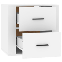 Produktbild för Väggmonterade sängbord vit 50x36x47 cm