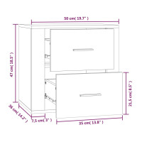 Produktbild för Väggmonterat sängbord betonggrå 50x36x47 cm