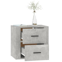 Produktbild för Väggmonterat sängbord betonggrå 50x36x47 cm