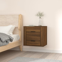 Produktbild för Väggmonterat sängbord brun ek 50x36x47 cm