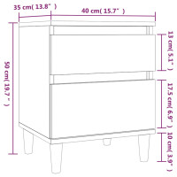 Produktbild för Sängbord svart 40x35x50 cm