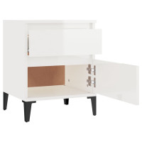 Produktbild för Sängbord vit högglans 40x35x50 cm