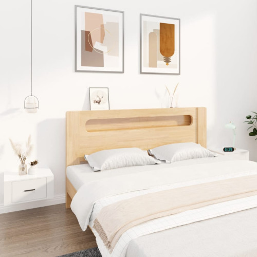 vidaXL Väggmonterade sängbord 2 st vit högglans 50x36x25cm