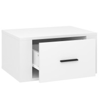 Produktbild för Väggmonterade sängbord 2 st vit högglans 50x36x25cm