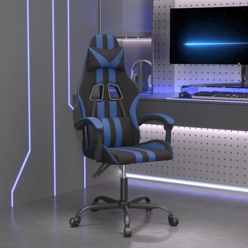 Produktbild för Gamingstol svart och blå konstläder