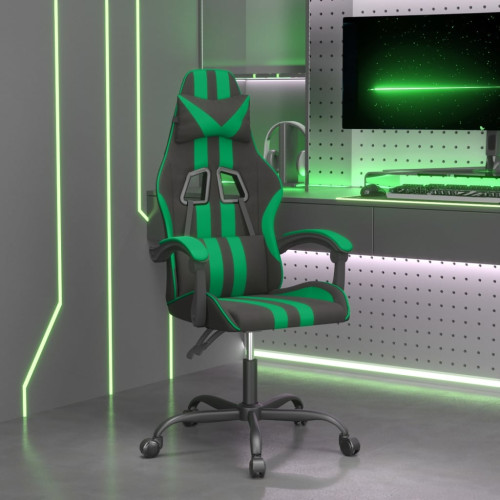 vidaXL Gamingstol svart och grön konstläder