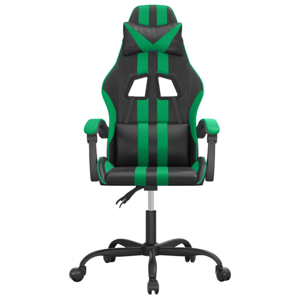Produktbild för Gamingstol svart och grön konstläder