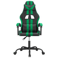 Produktbild för Gamingstol svart och grön konstläder