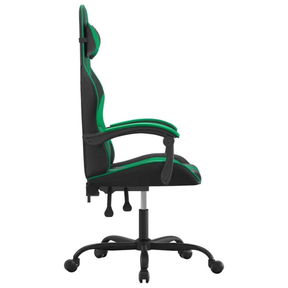 Produktbild för Gamingstol svart och grön konstläder