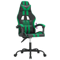 Produktbild för Gamingstol svart och grön konstläder