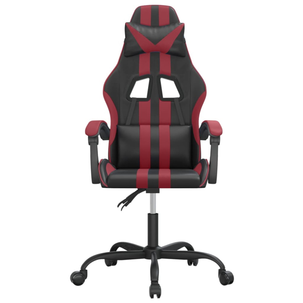 Produktbild för Gamingstol svart och vinröd konstläder