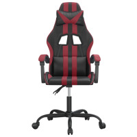 Produktbild för Gamingstol svart och vinröd konstläder