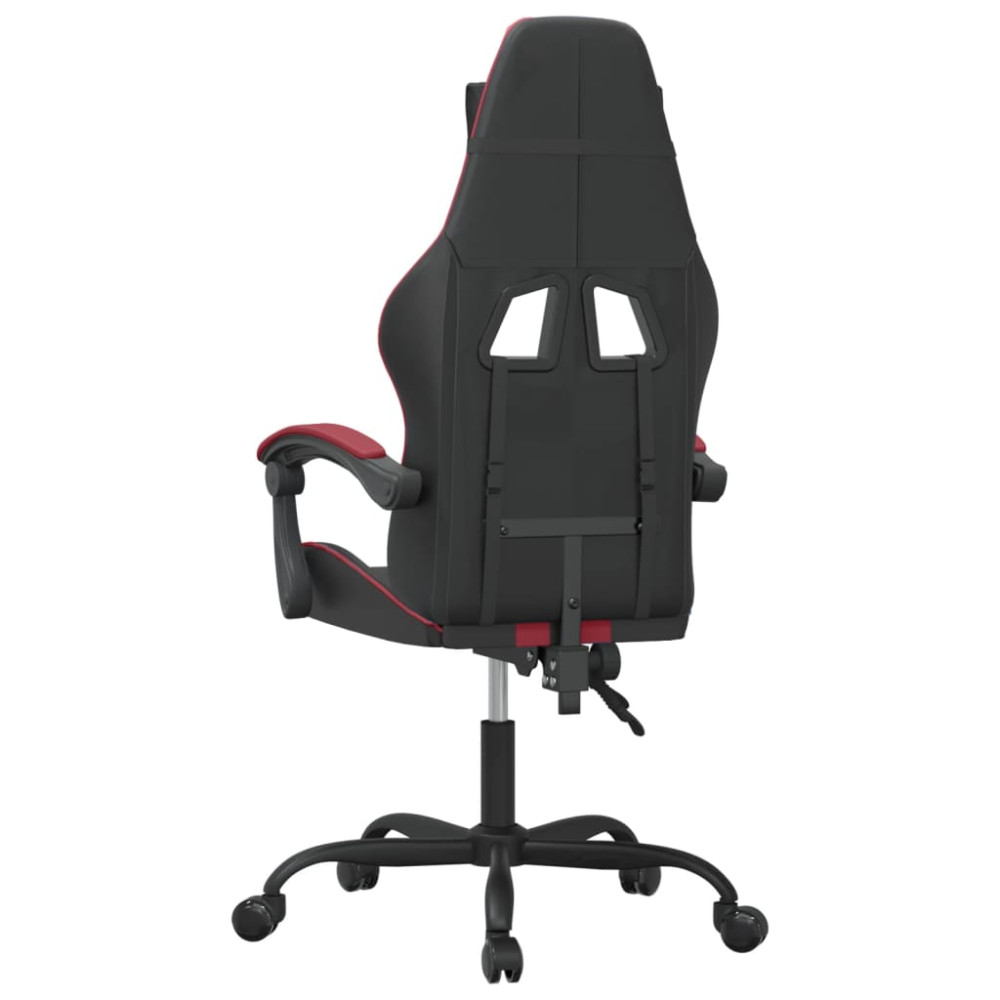 Produktbild för Gamingstol svart och vinröd konstläder