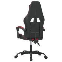 Produktbild för Gamingstol svart och vinröd konstläder