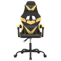 Produktbild för Gamingstol svart och guld konstläder