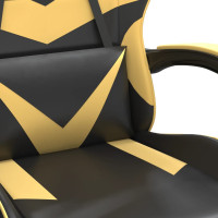 Produktbild för Gamingstol svart och guld konstläder