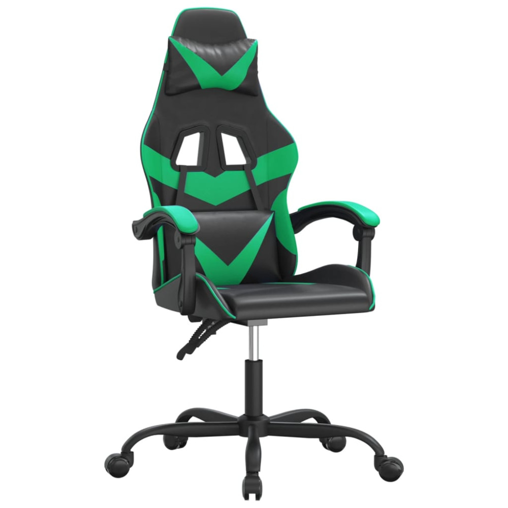 Produktbild för Gamingstol svart och grön konstläder