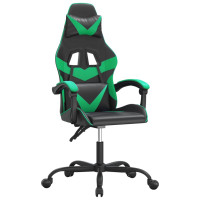 Produktbild för Gamingstol svart och grön konstläder
