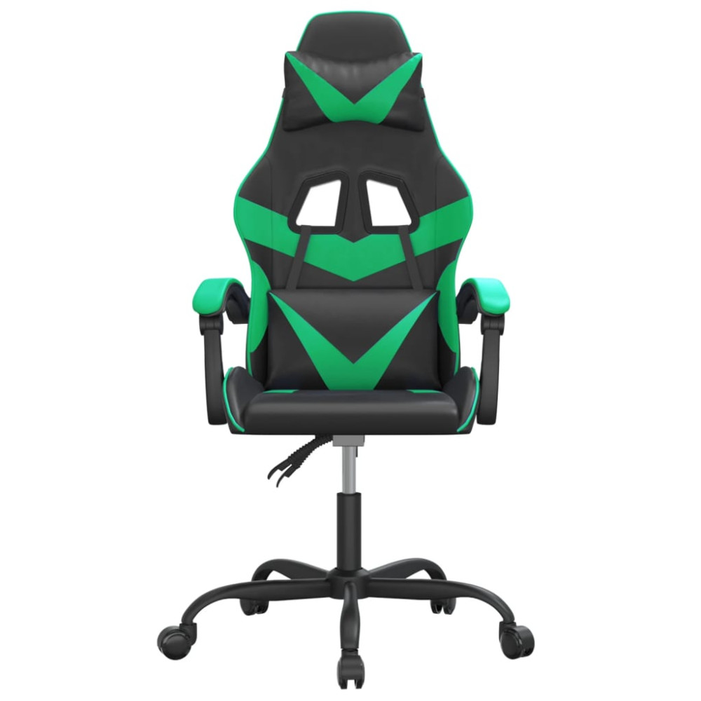 Produktbild för Gamingstol svart och grön konstläder