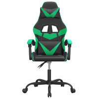 Produktbild för Gamingstol svart och grön konstläder