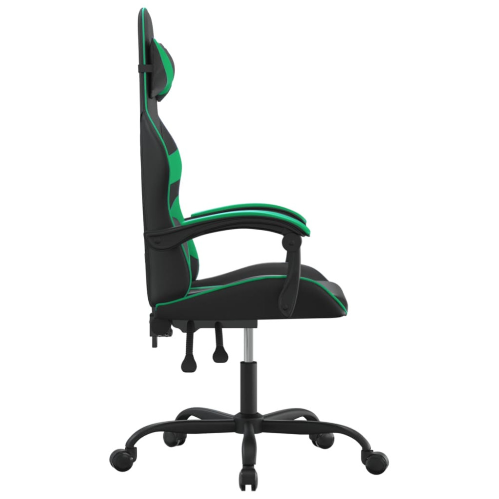 Produktbild för Gamingstol svart och grön konstläder