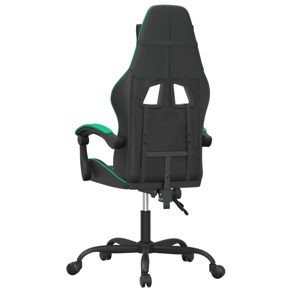 Produktbild för Gamingstol svart och grön konstläder