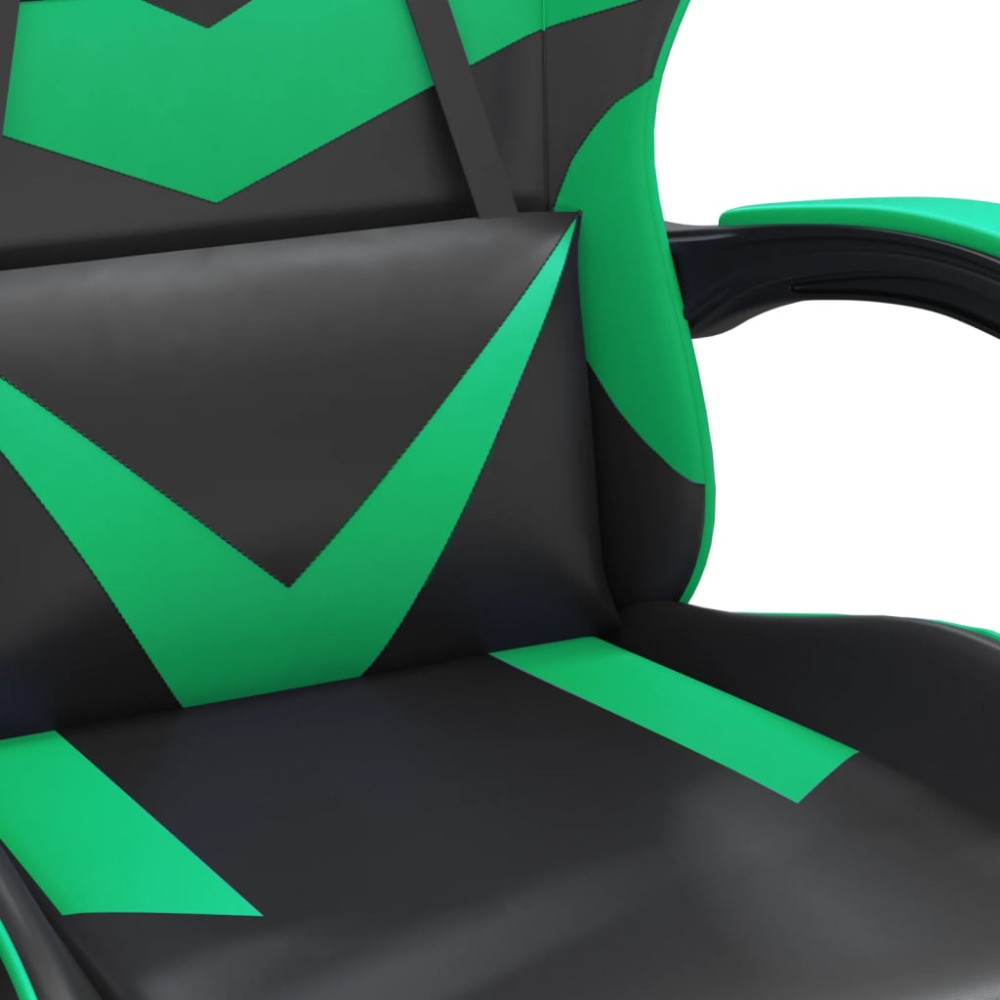 Produktbild för Gamingstol svart och grön konstläder