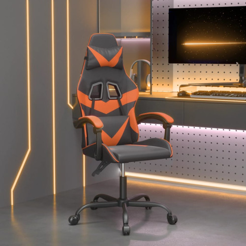 vidaXL Gamingstol svart och orange konstläder