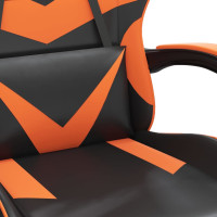 Produktbild för Gamingstol svart och orange konstläder
