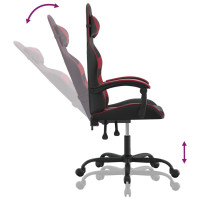 Produktbild för Gamingstol svart och vinröd konstläder
