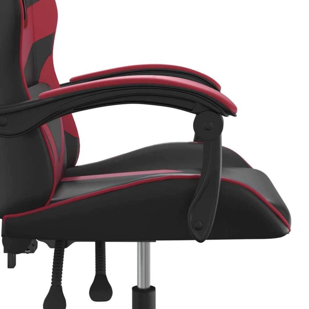Produktbild för Gamingstol svart och vinröd konstläder