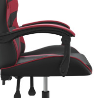 Produktbild för Gamingstol svart och vinröd konstläder
