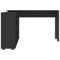 Miniatyr av produktbild för Skrivbord hörn svart konstruerat trä