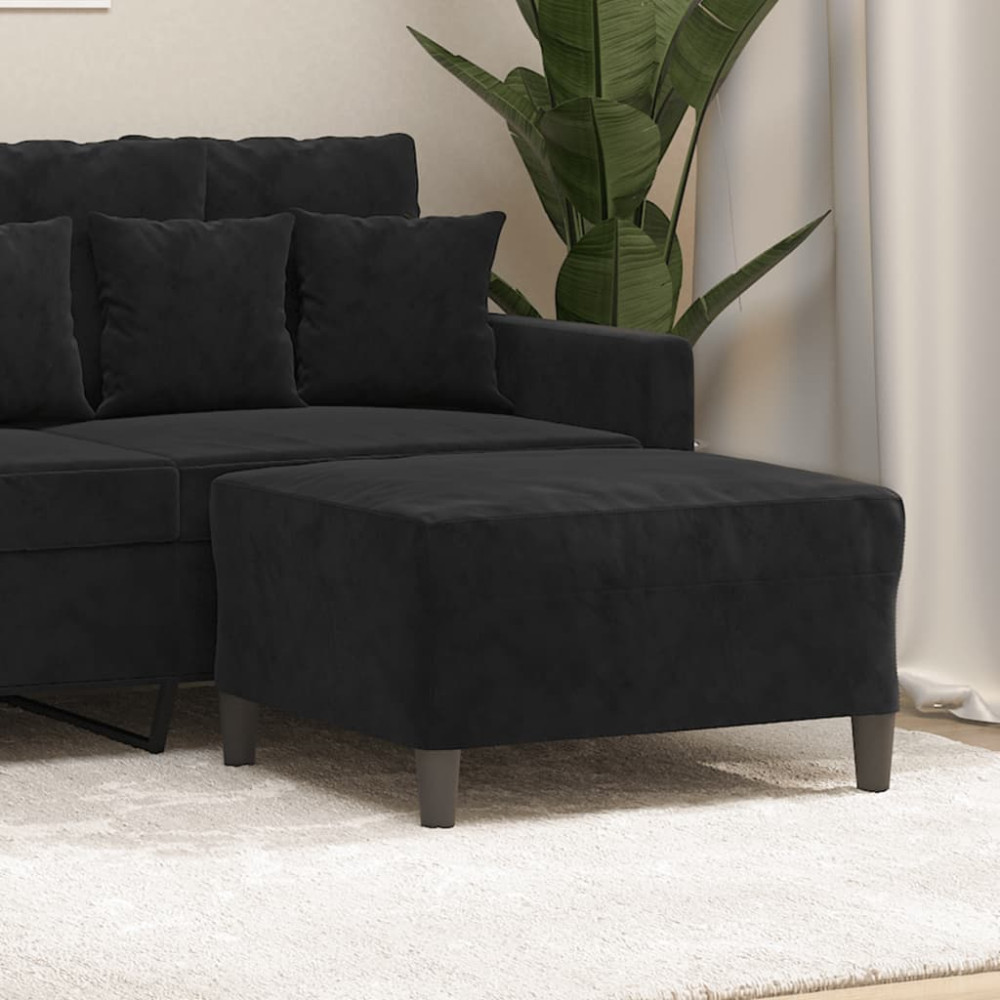 Produktbild för Fotpall svart 70x55x41 cm sammet