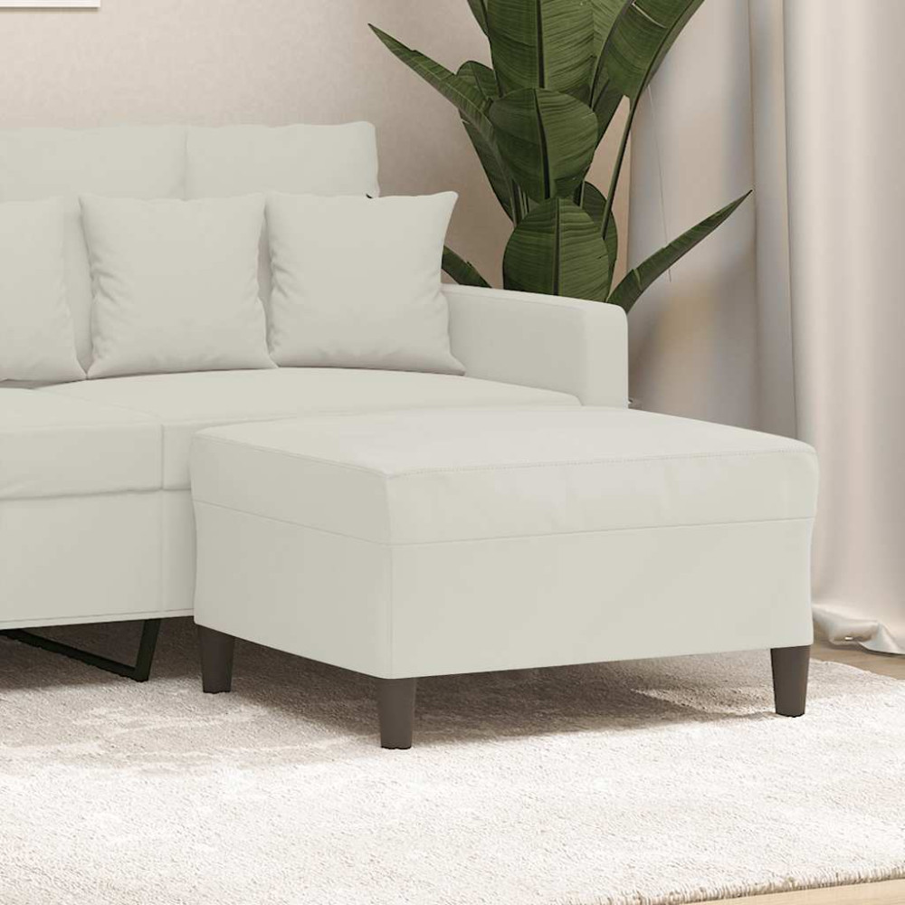 Produktbild för Fotpall gräddvit 70x55x41 cm sammet