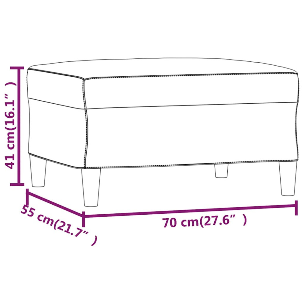 Produktbild för Fotpall gräddvit 70x55x41 cm sammet
