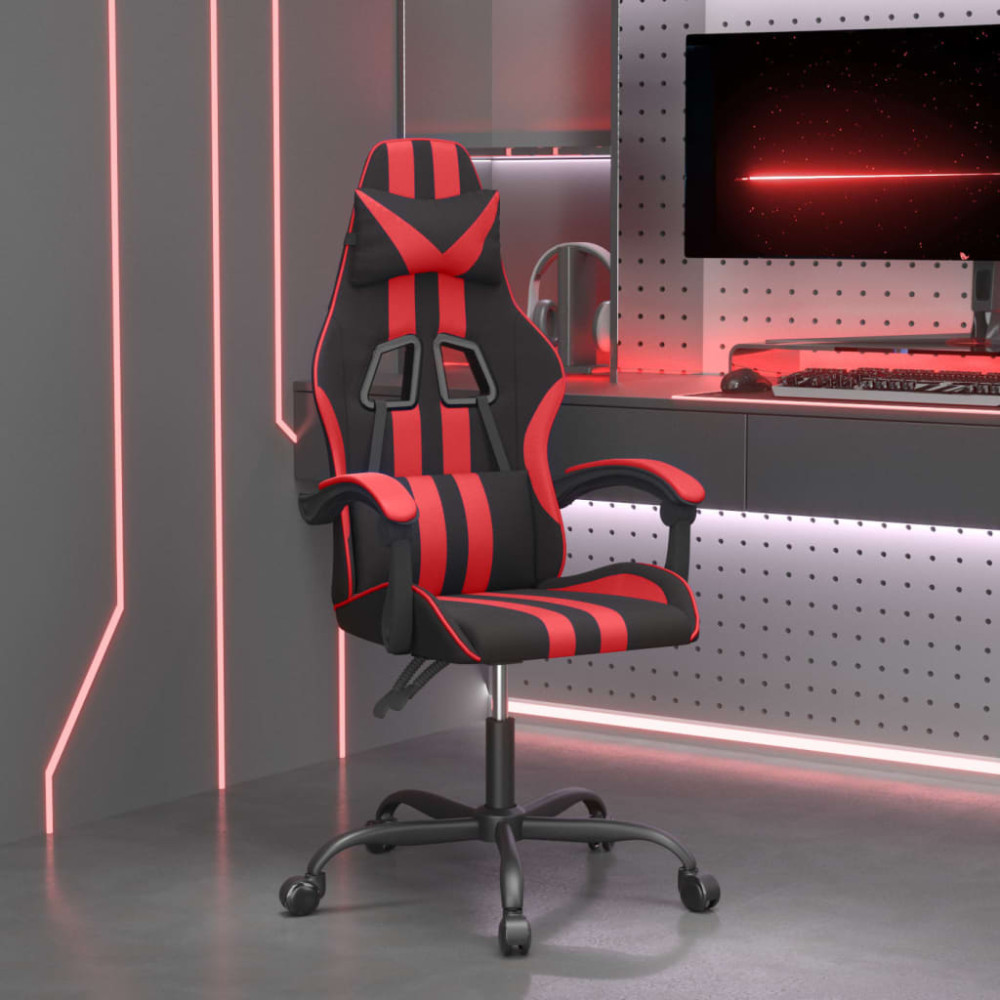 Produktbild för Gamingstol svart och röd konstläder