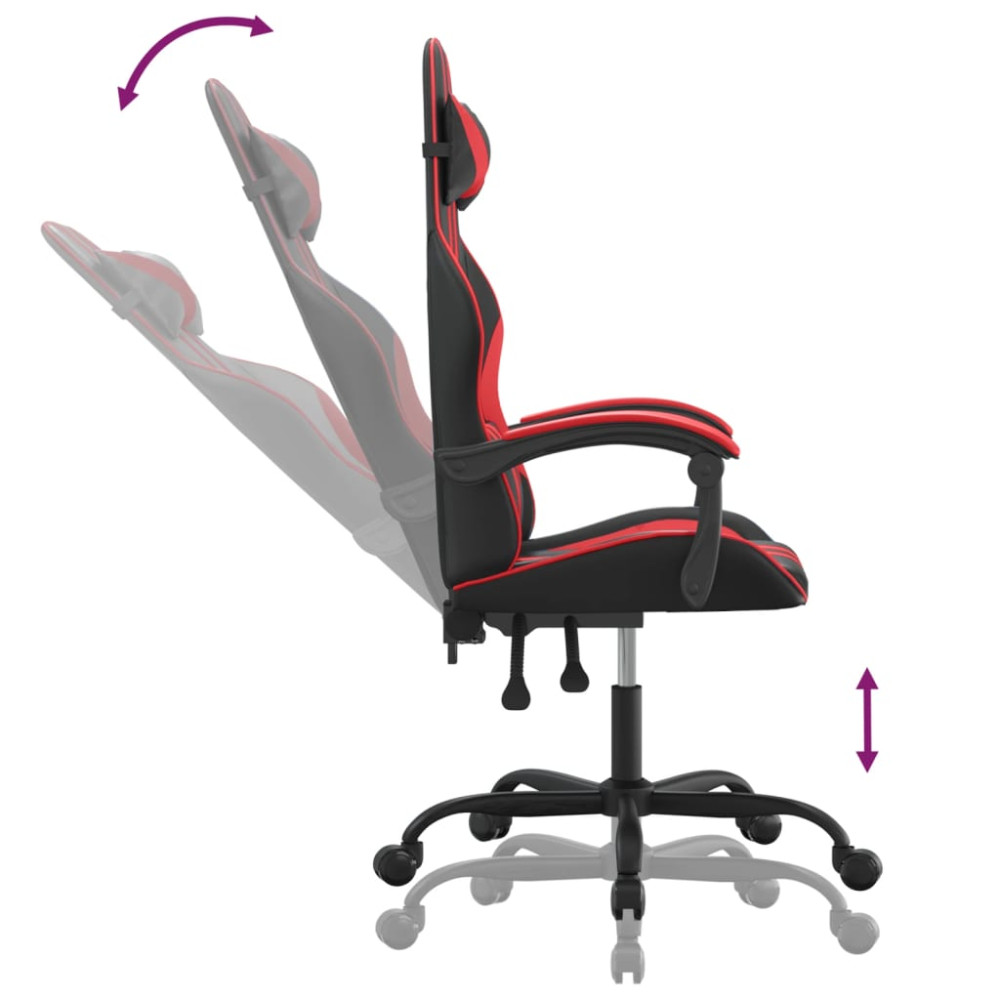 Produktbild för Gamingstol svart och röd konstläder