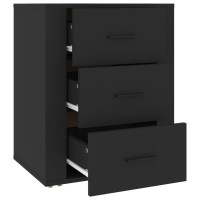 Miniatyr av produktbild för Sängbord svart 50x36x60 cm konstruerat trä