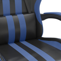 Produktbild för Snurrbar gamingstol svart och blå konstläder
