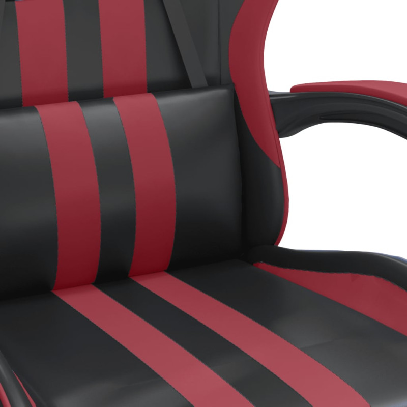 Produktbild för Snurrbar gamingstol svart och vinröd konstläder