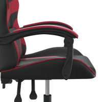 Produktbild för Snurrbar gamingstol svart och vinröd konstläder