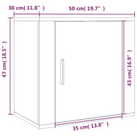Produktbild för Väggmonterat sängbord 2 st Betonggrå 50x30x47 cm