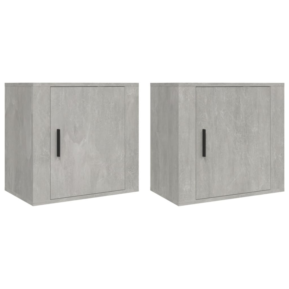 Produktbild för Väggmonterat sängbord 2 st Betonggrå 50x30x47 cm