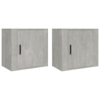 Produktbild för Väggmonterat sängbord 2 st Betonggrå 50x30x47 cm